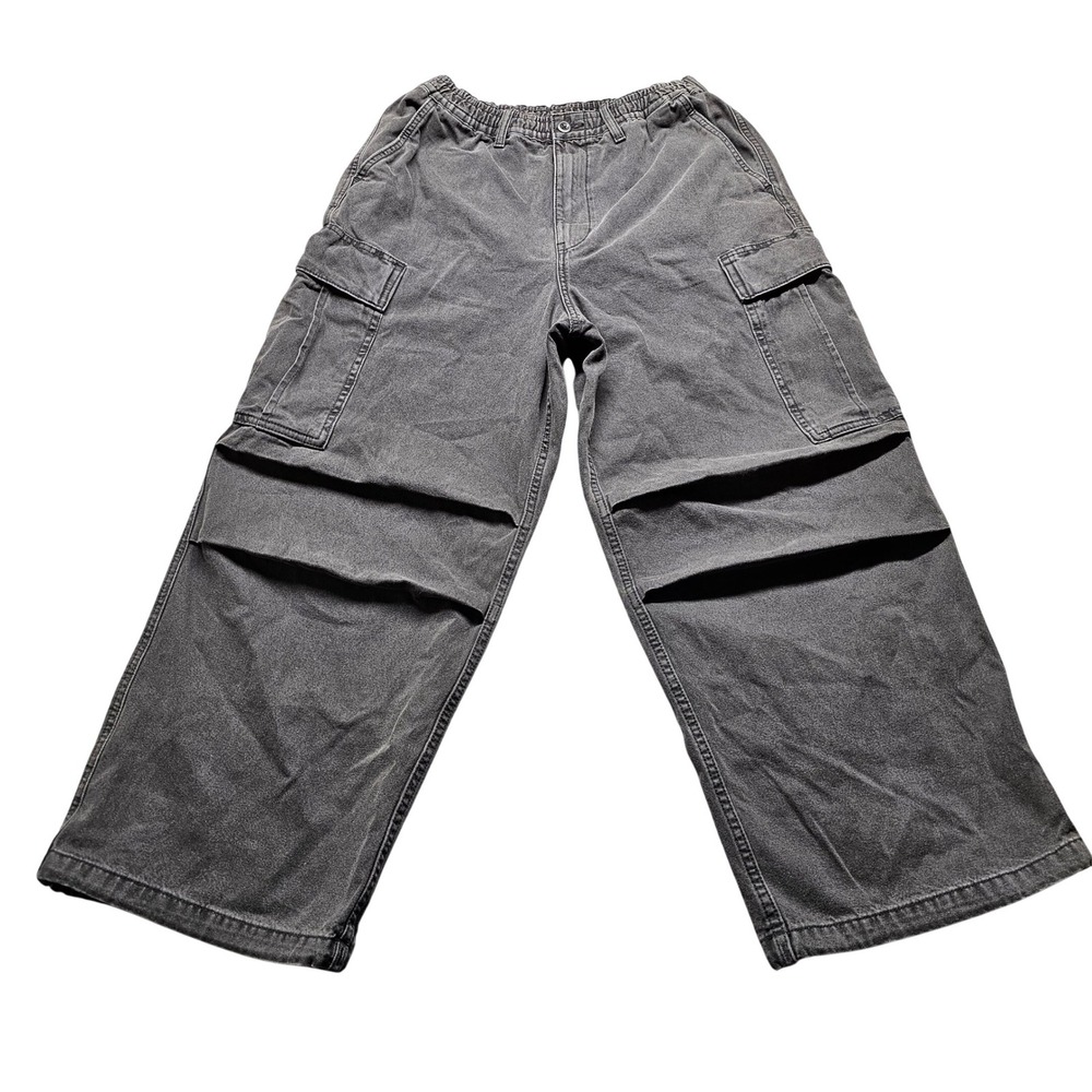 GU Cargo Pants Mens M Gray Wide Leg Utility Baggy Gorpcore Streetwear Utility
